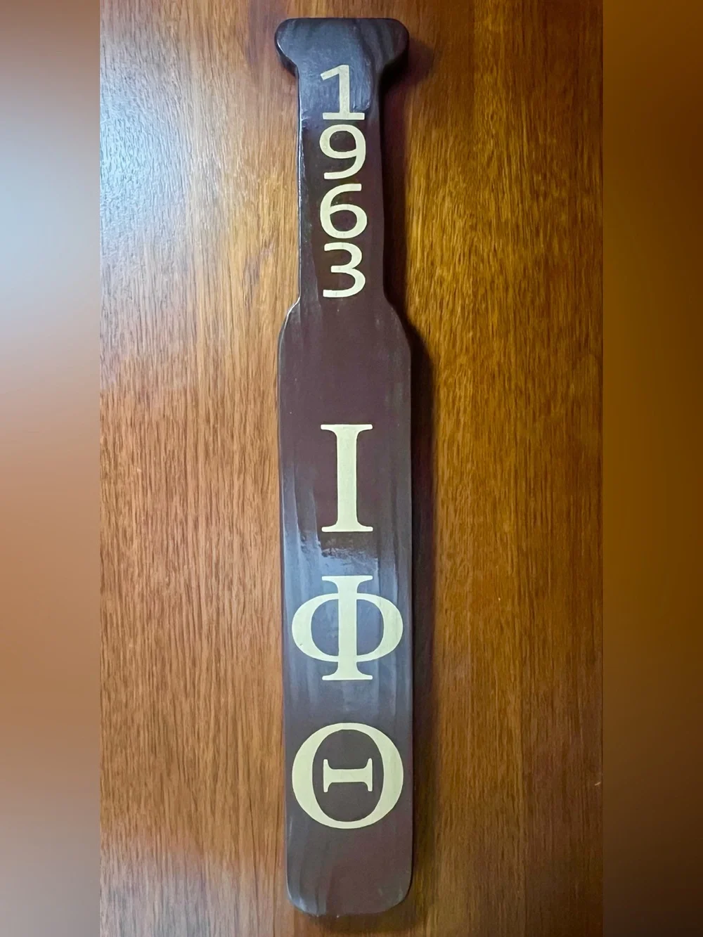 Iota Phi Theta 1963 Dark Brown Greek Paddle Wall Decor